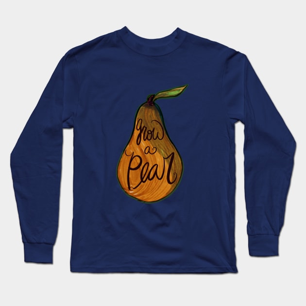 Pear Long Sleeve T-Shirt by bubbsnugg